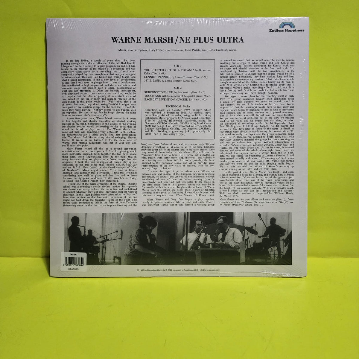 Warne Marsh  - Ne Plus Ultra - 2023 - HE69010 New - Sealed - Vinyl