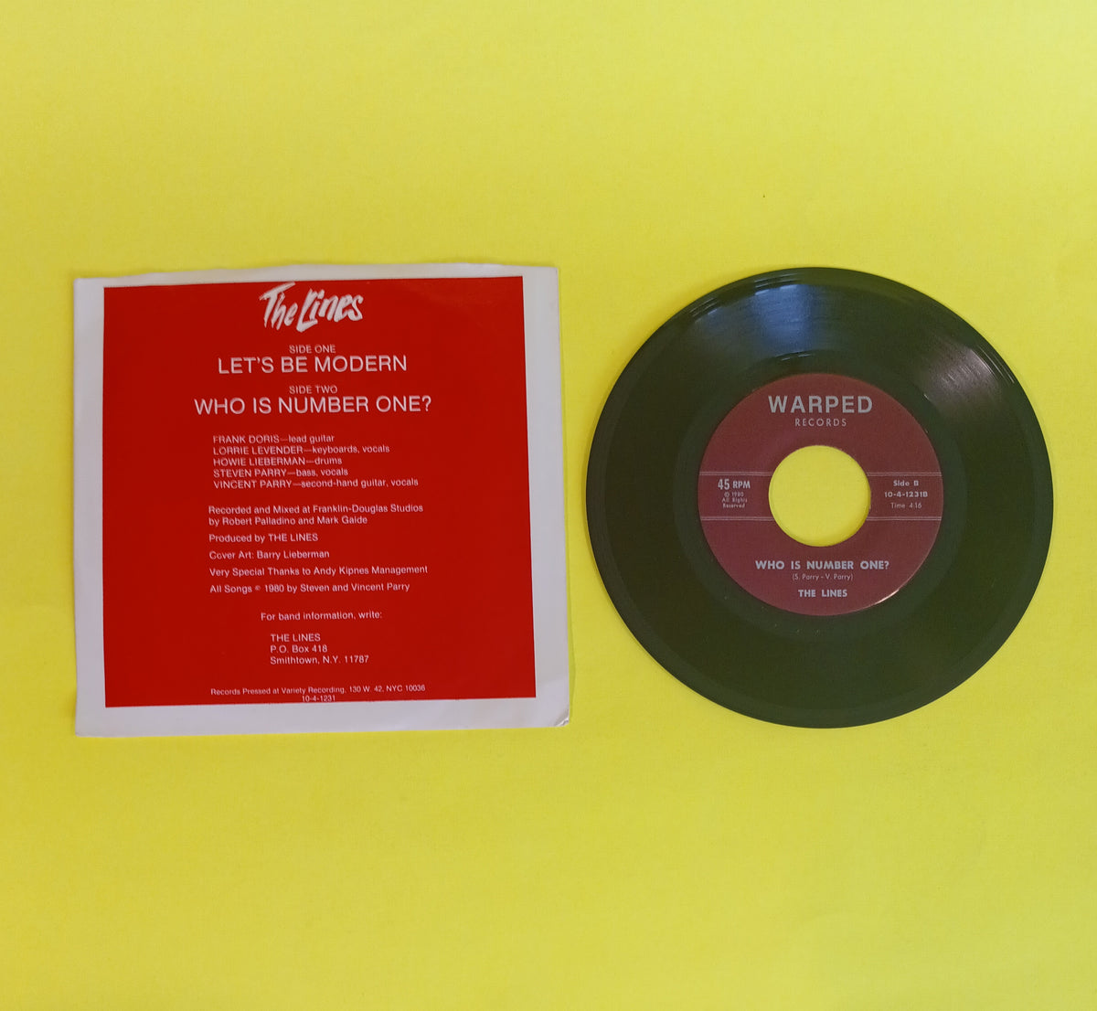 The Lines - Let's Be Modern 7" - 1980 - 0-4-1231 Used - VG++ - Vinyl