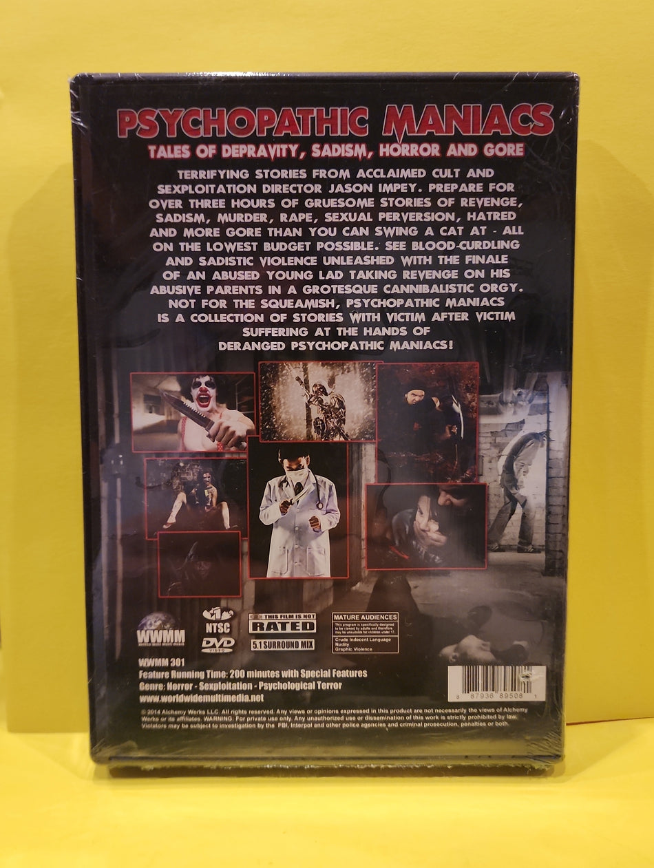 Psychopathic Maniacs - 2014 - New - DVDs & Blu-Rays