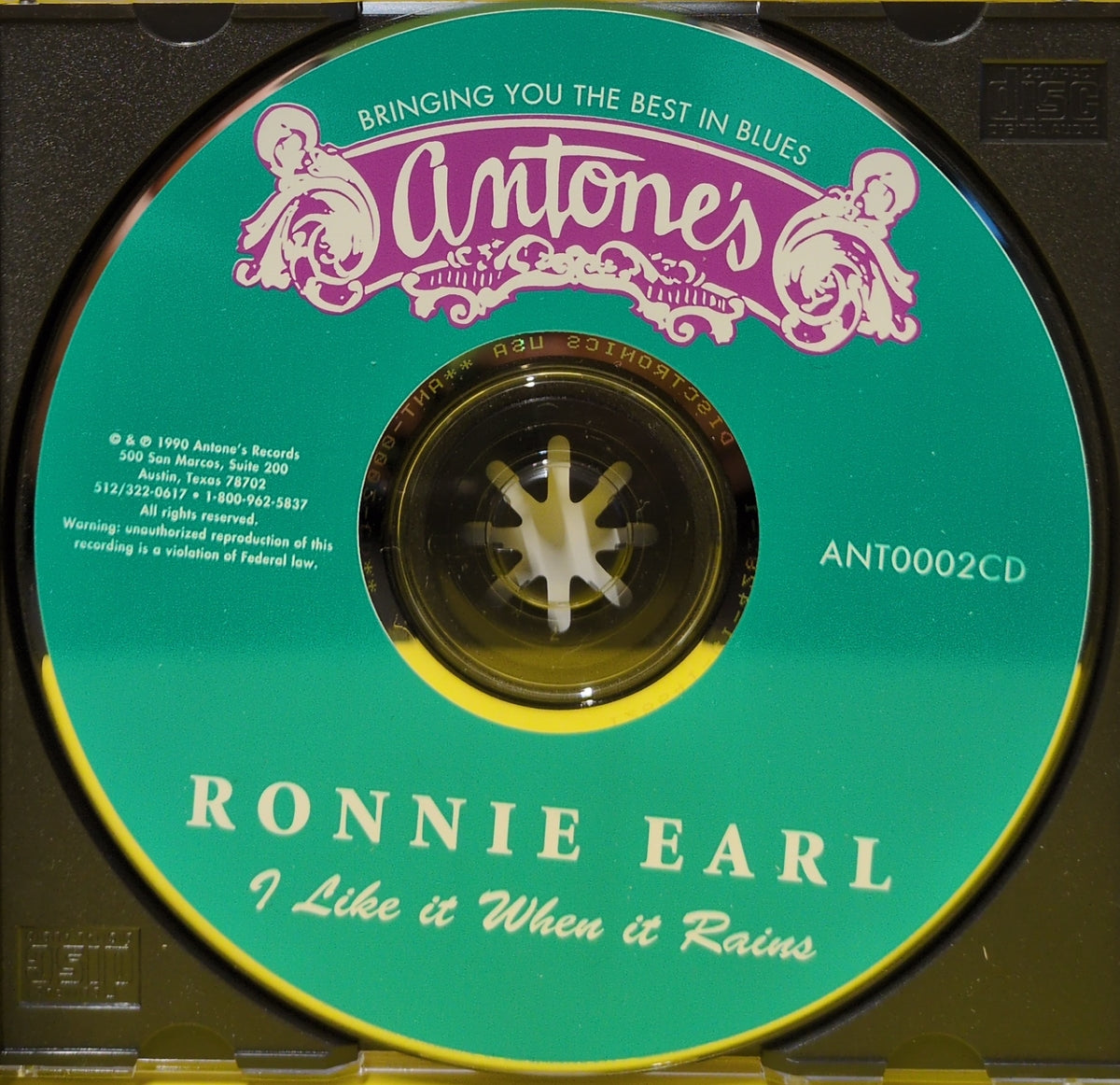 Ronnie Earl - I Like It When It Rains - 1990 - ANT0002CD Used - EX - CDs