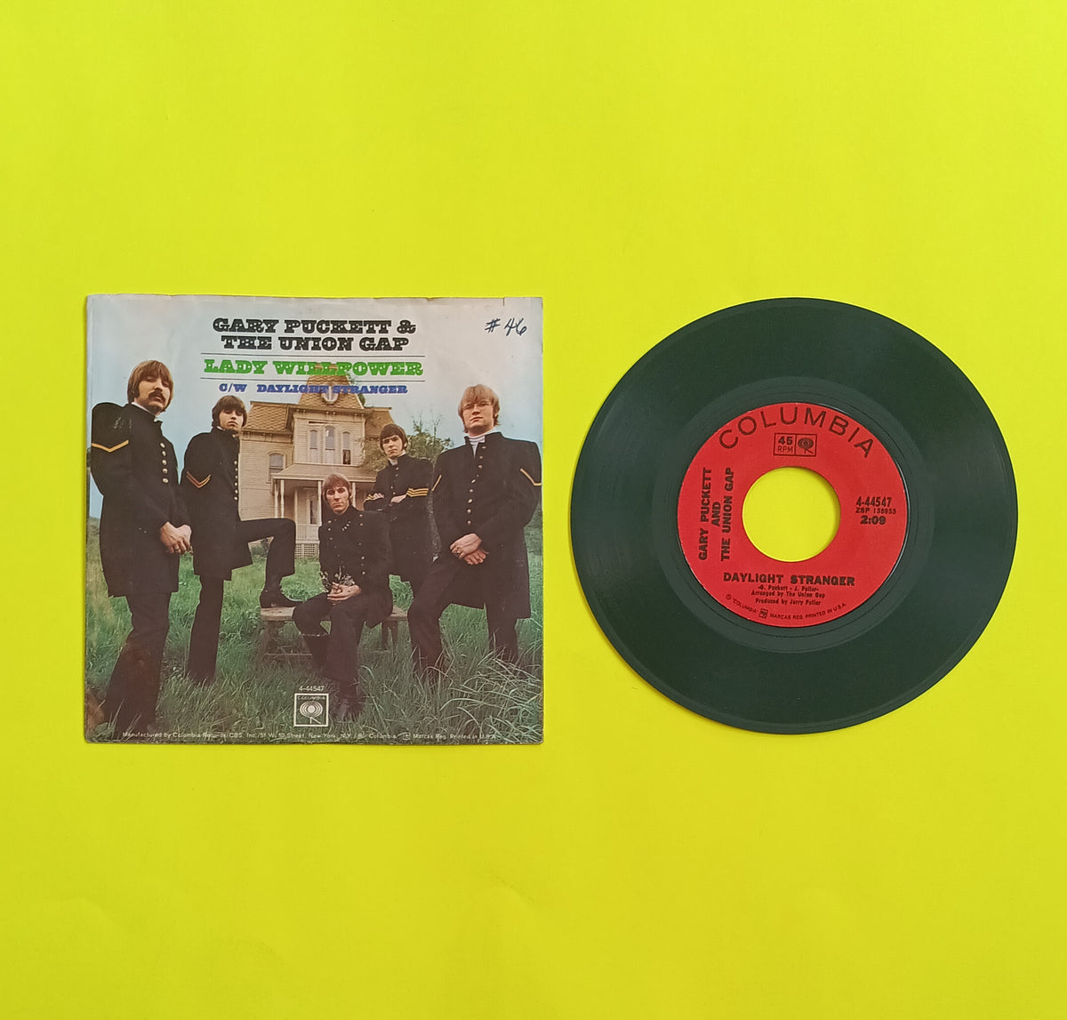 Gary Puckett and the Union Gap - Lady Willpower / Daylight Stranger AUTOGRAPHED - 1968 - 4-44547 Used - VG+ - 7" Vinyl