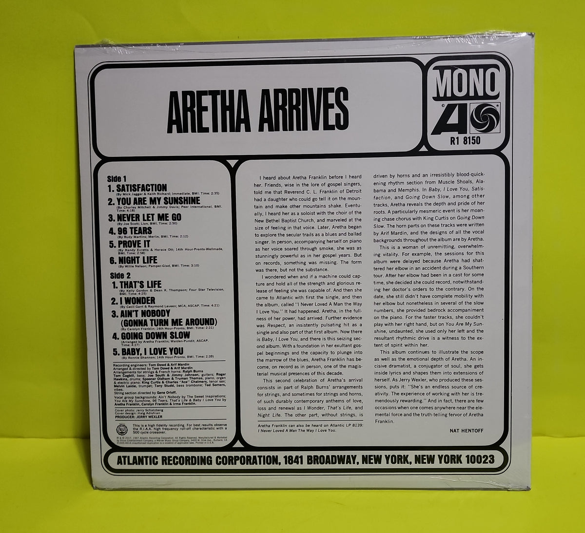 Aretha Franklin - Aretha Arrives - 2017 - R1 8150 New - Sealed - Vinyl
