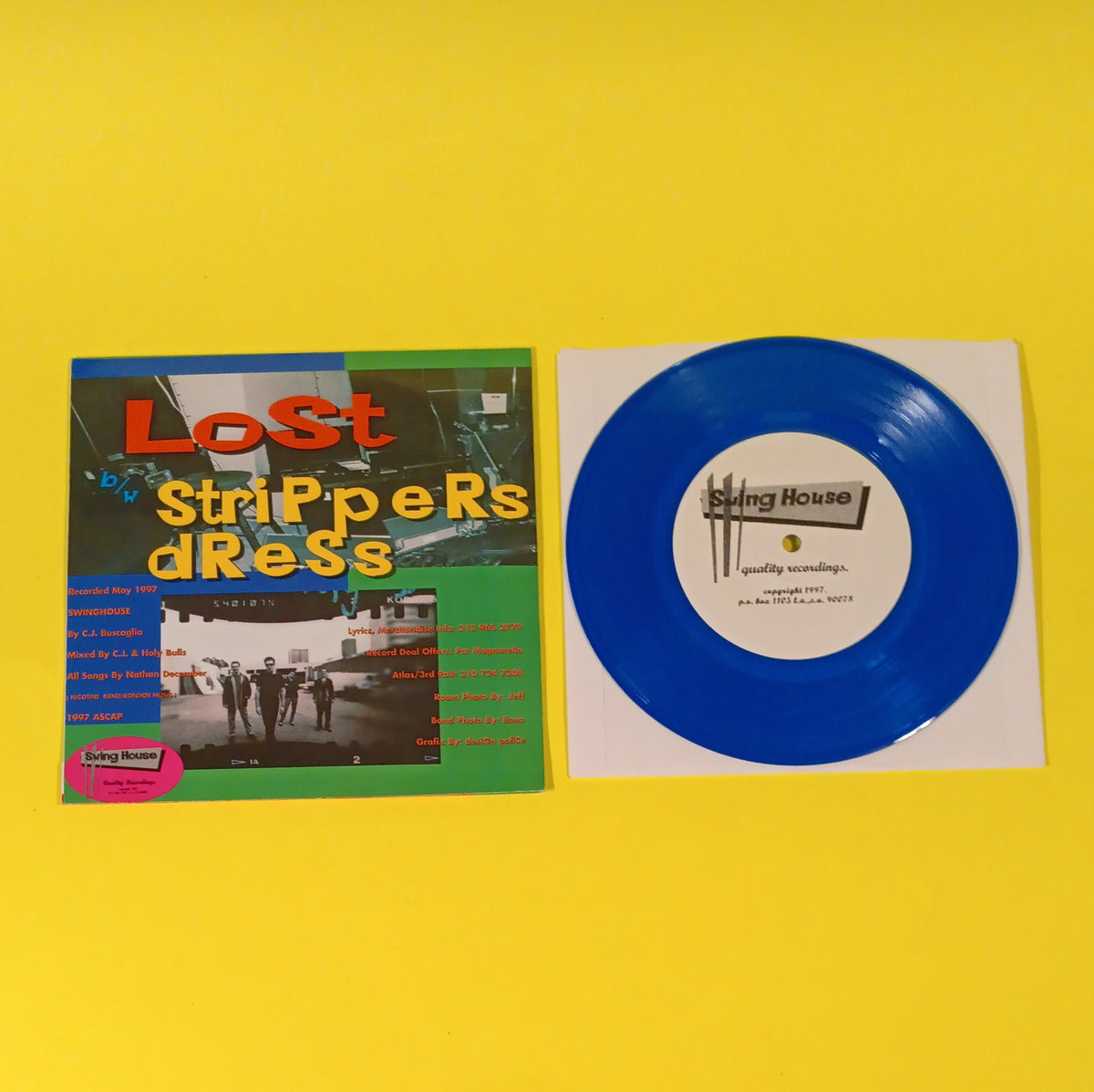 Holy Bulls - Lost / Strippers Dress (Blue 7") - 1997 - SH#001 Used - NM - Vinyl