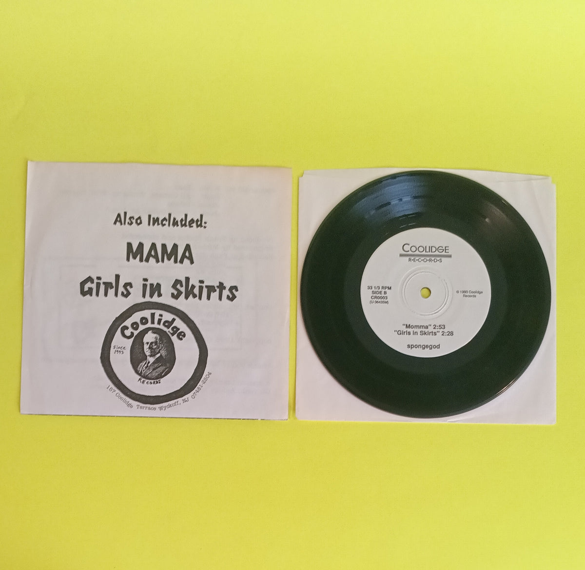 Spongegod  - Mimi Rogers 7" - 1993 - CR0003 Used - VG++ - Vinyl