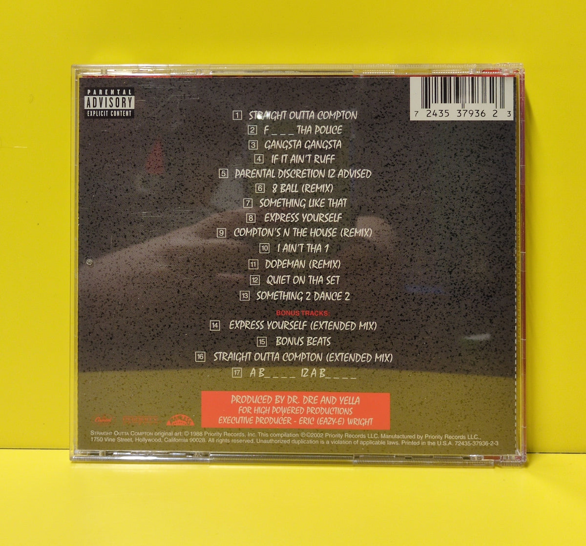 N.W.A. - Straight Outta Compton - 2002 - 72435-37936-2-3 Used - EX - CDs - Reissue - Remastered