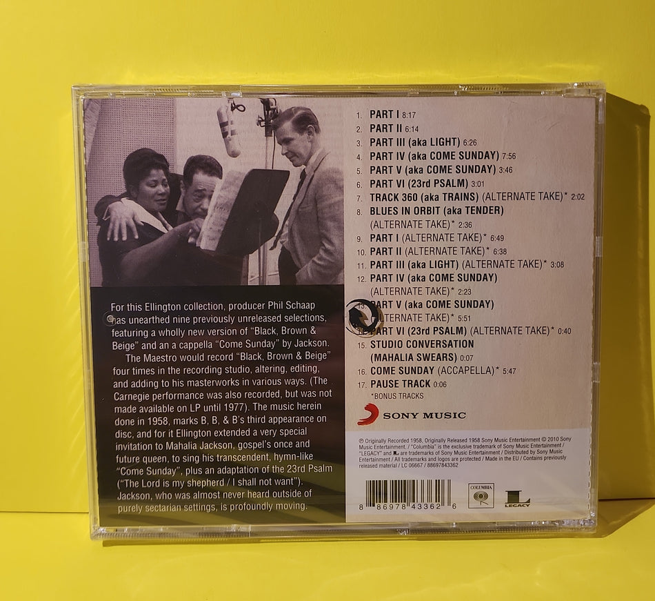 Duke Ellington And His Orchestra Featuring Mahalia Jackson - Black, Brown And Beige - 2010 - 88697843362 New - Sealed - CDs