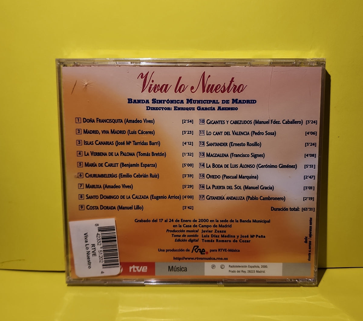 Banda Sinfonica Municipal de Madrid/ Enrique Garcia Asensio - Viva Lo Nuestro - 2000 - 65120 New - Sealed - CDs