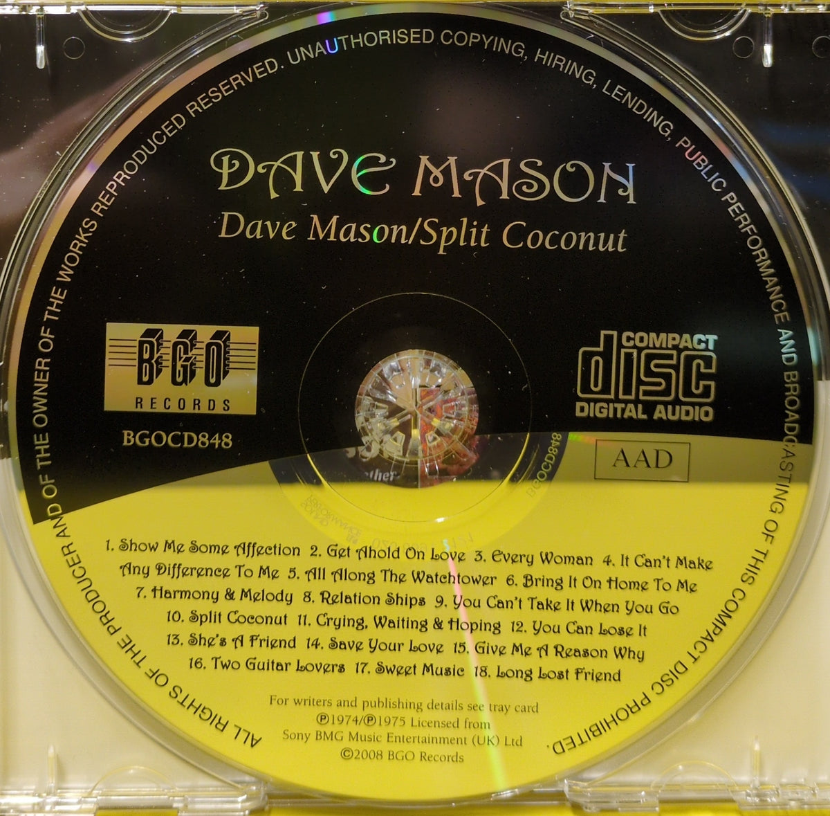 Dave Mason -  Dave Mason / Split Coconut - 2008 - BGOCD848 Used - NM - CDs