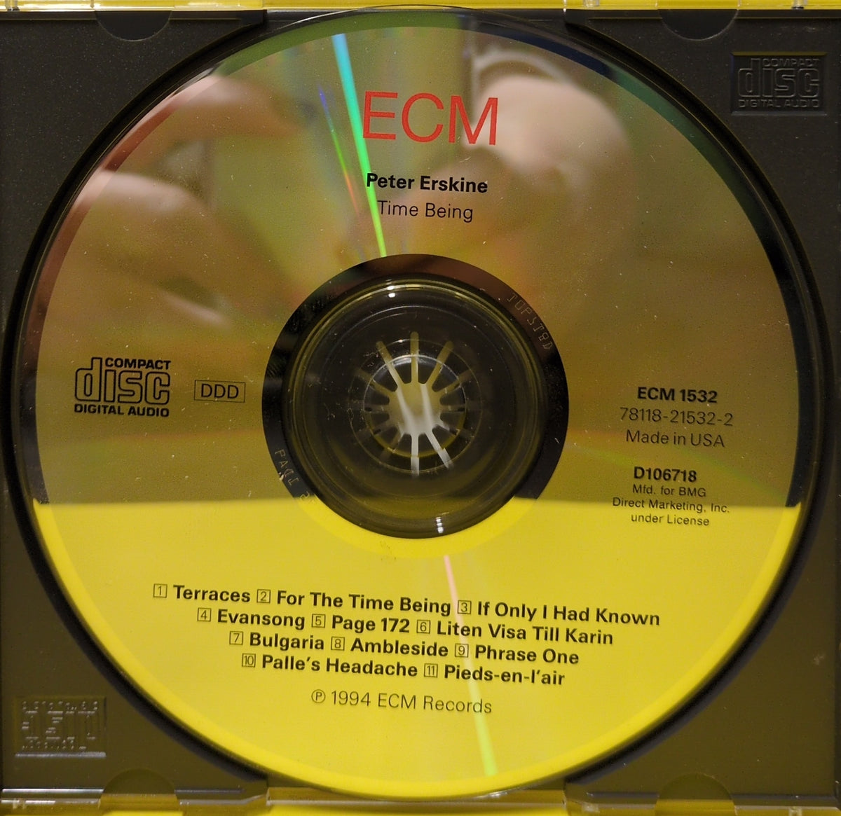Peter Erskine - Time Being - 1994 - ECM 1532 Used - EX - CDs - Club Edition