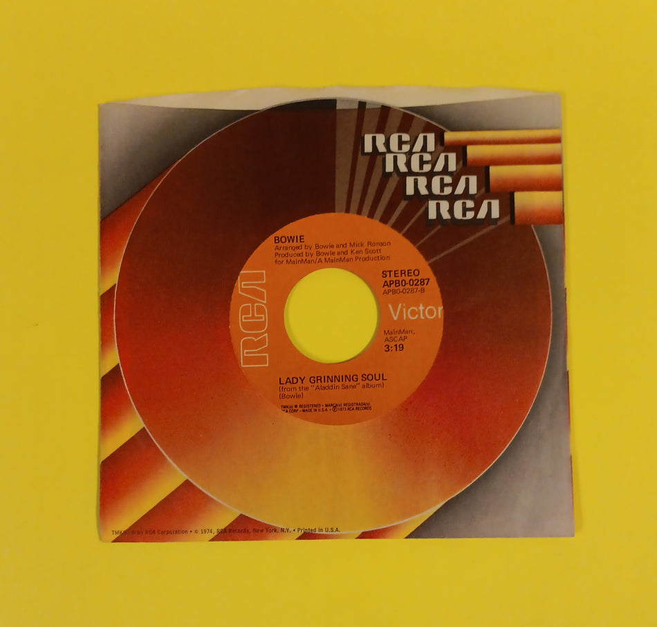 David Bowie - Rebel Rebel / Lady Grinning Soul 7" - 1973 - APB0-0287 Used - VG++ - Vinyl
