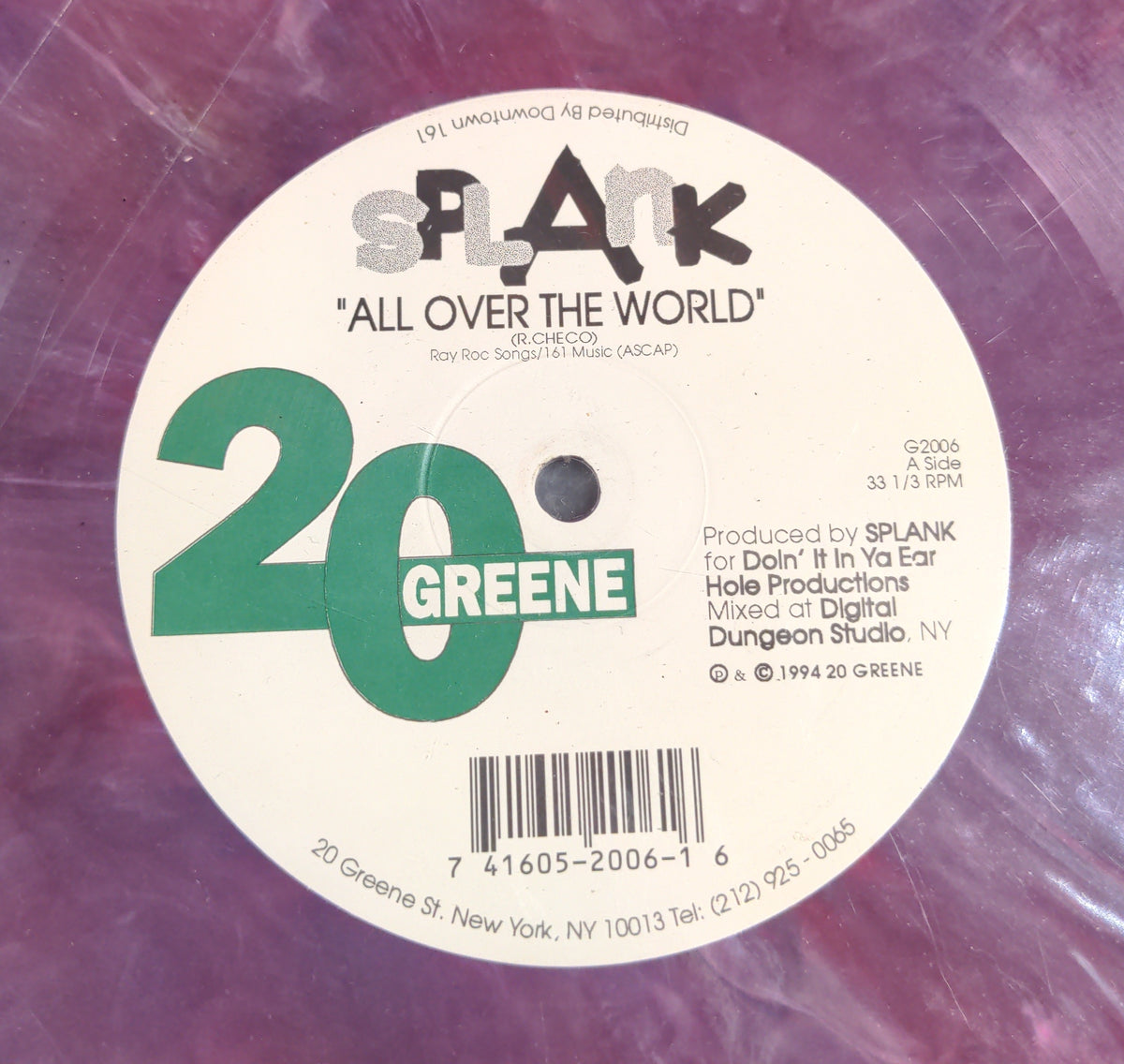 Splank - All Over The World - 1994 - G2006 Used - NM - Vinyl - Purple Vinyl