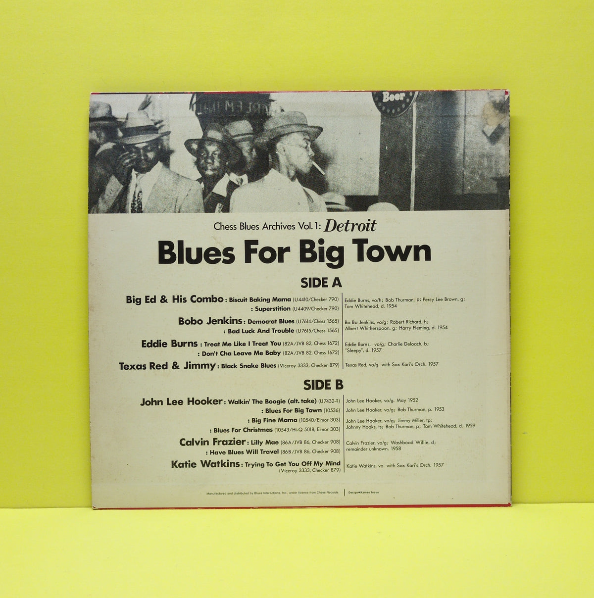 Various - Blues For Big Town - Chess Blues Archives Vol. 1: Detroit - 1985 - PLP-6061 Used - NM - Vinyl