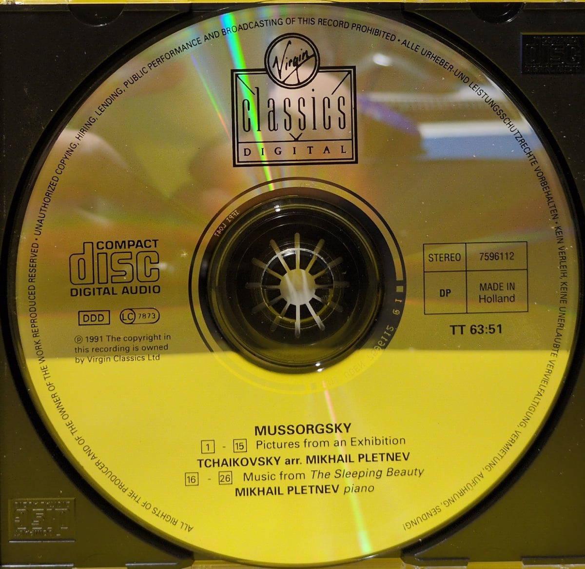 Mikhail Pletnev, Mussorgsky, Tchaikovsky - Pictures From An Exhibition, The Sleeping Beauty - 1991 - 0777 7596112 6 Used - EX - CDs