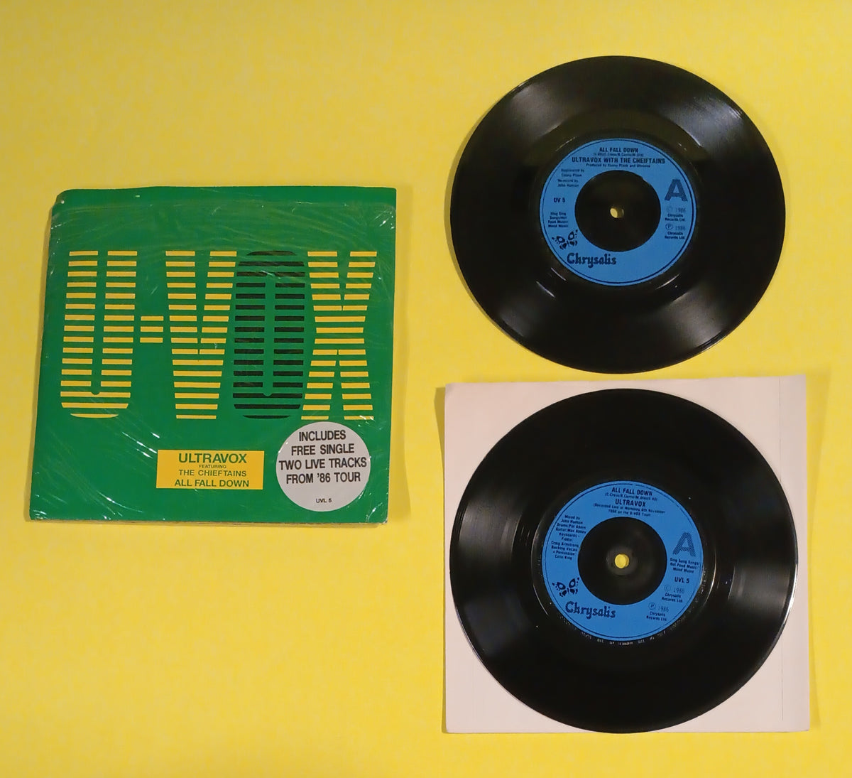 Ultravox Feat.  The Chieftains - All Fall Down (UK 2x 7") - 1986 - UV 5 / UVL 5 Used - VG++ - Vinyl