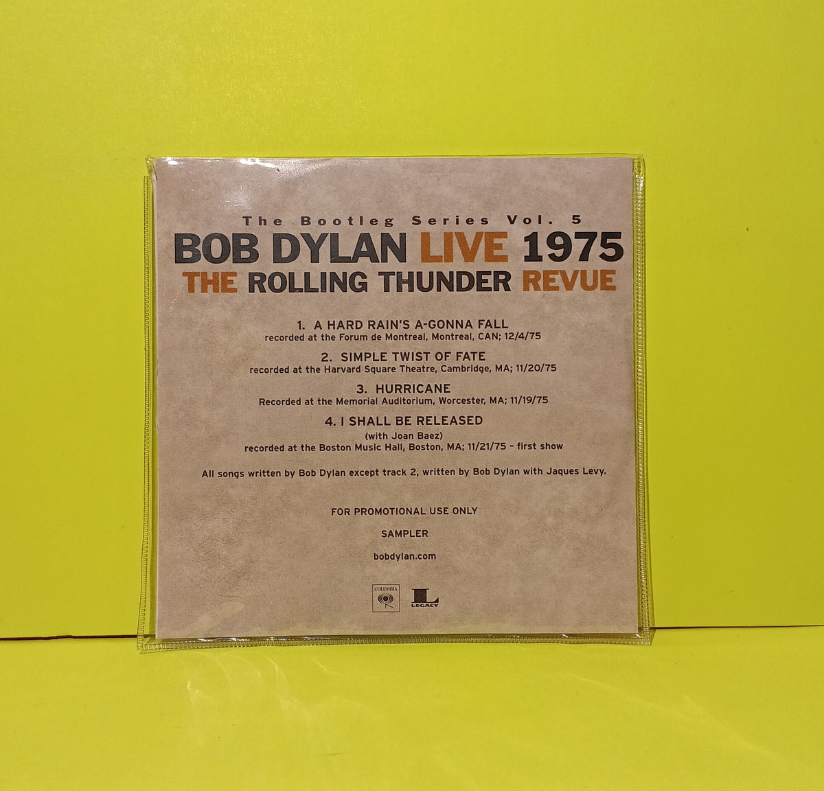 Bob Dylan - Live 1975 The Rolling Thunder Revue Vol. 5 Promo Sampler - 2002 - Used - EX - CDs