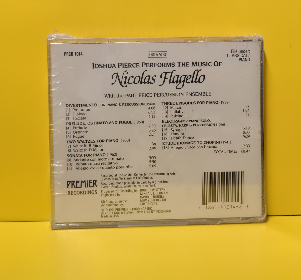 Nicolas Flagello, Joshua Pierce, The Paul Price Percussion Ensemble  - Music For Piano - 1991 - PRCD 1014 New - Sealed - CDs