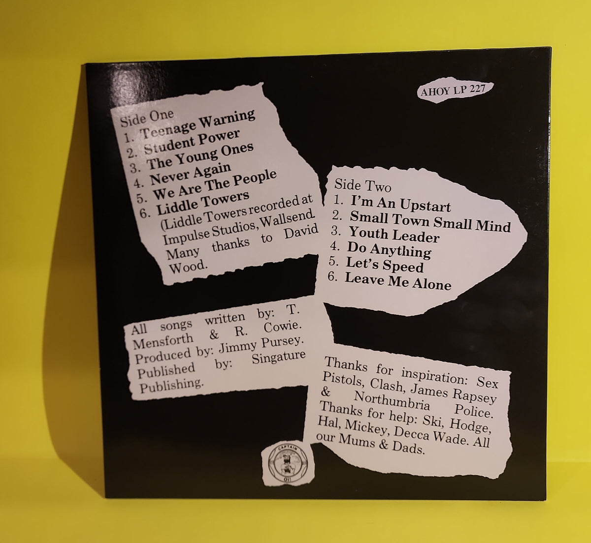 Angelic Upstarts - Teenage Warning (Italy Punk) - 2019 - AHOY LP 227 Used - EX - Vinyl