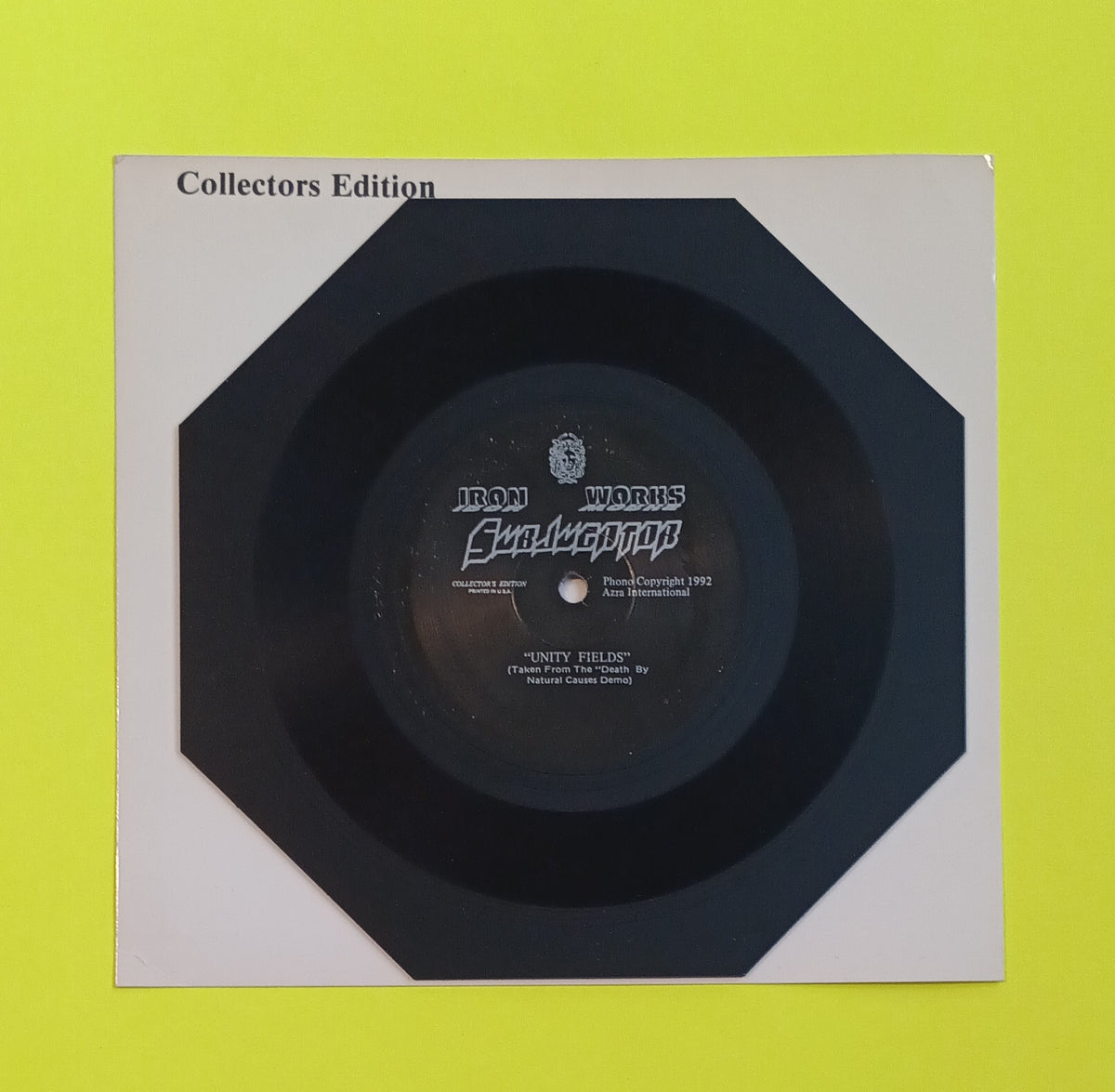 Broken Man / Subjugator  - When All Else Fails / Unity Fields - 1992 - DIN01 Used - VG++ - Shaped 7" Vinyl