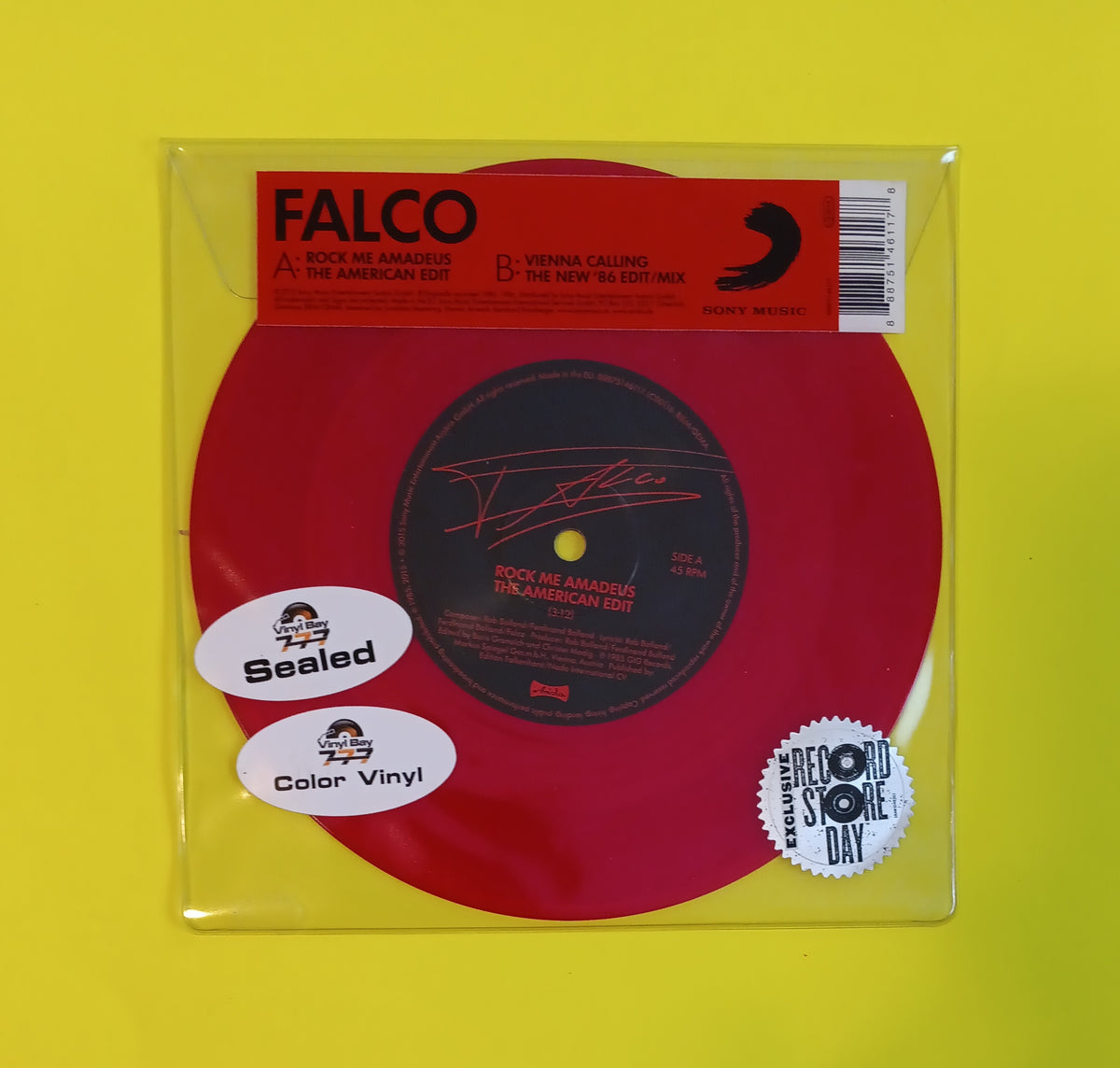 Falco - Rock Me Amadeus (The American Edit) / Vienna Calling (The New '86 Edit / Mix) - 2015 - 88875146117 New - Sealed - 7" RSD Red Vinyl