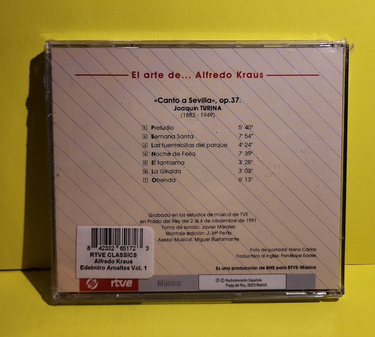 Alfredo Kraus, Edelmiro Arnaltes -  El Arte De...Alfredo Kraus  - 1992 - 65017 New - Sealed - CDs