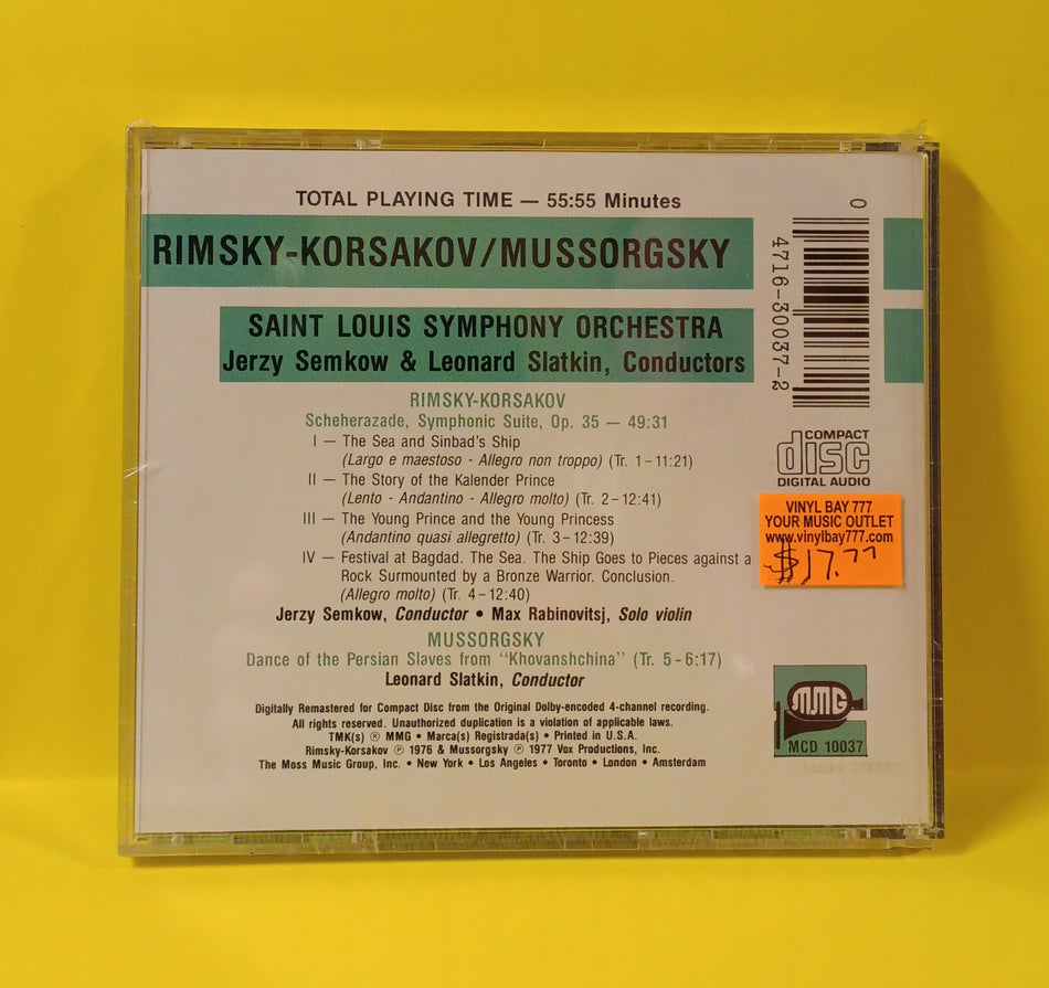 Saint Louis Symphony Orchestra, Jerzy Semkow & Leonard Slatkin, Rimsky-Korsakov, Mussorgsky - Rimsky-Korsakov: Scheherazade, Op.35 - 1986 - MCD 10037 New - Sealed - CDs