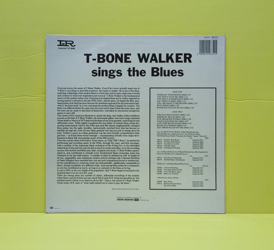 T-Bone Walker - Sings The Blues - 1983 - LP 9098 Used - VG++ - Vinyl - Mono