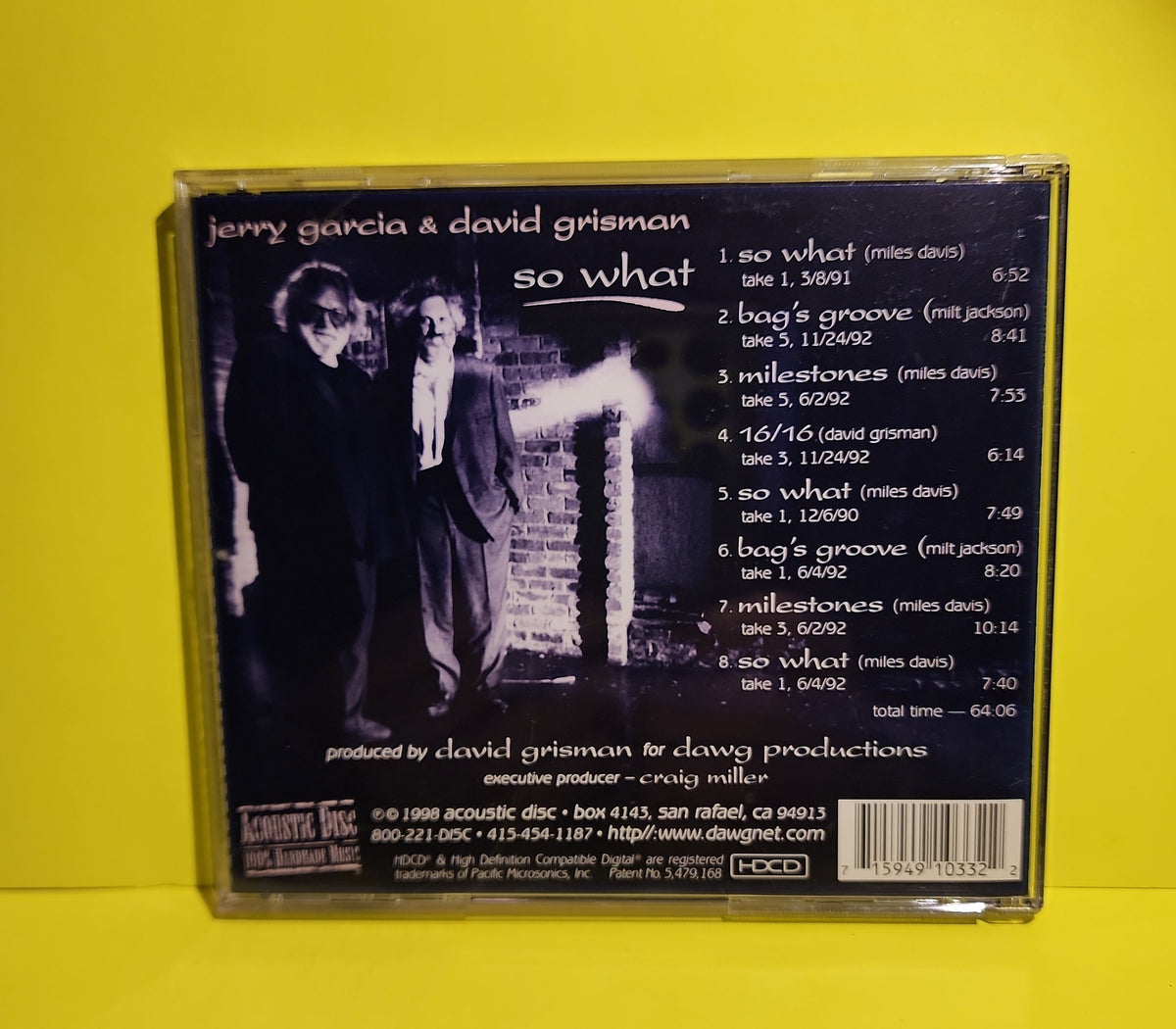 Jerry Garcia & David Grisman - So What - 1998 - ACD-33 Used - NM - CDs