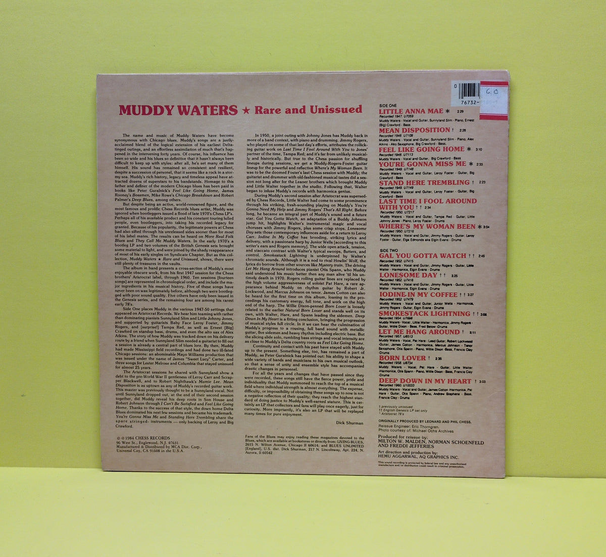 Muddy Waters - Rare And Unissued - 1984 - CH-9180 Used - VG++ - Vinyl