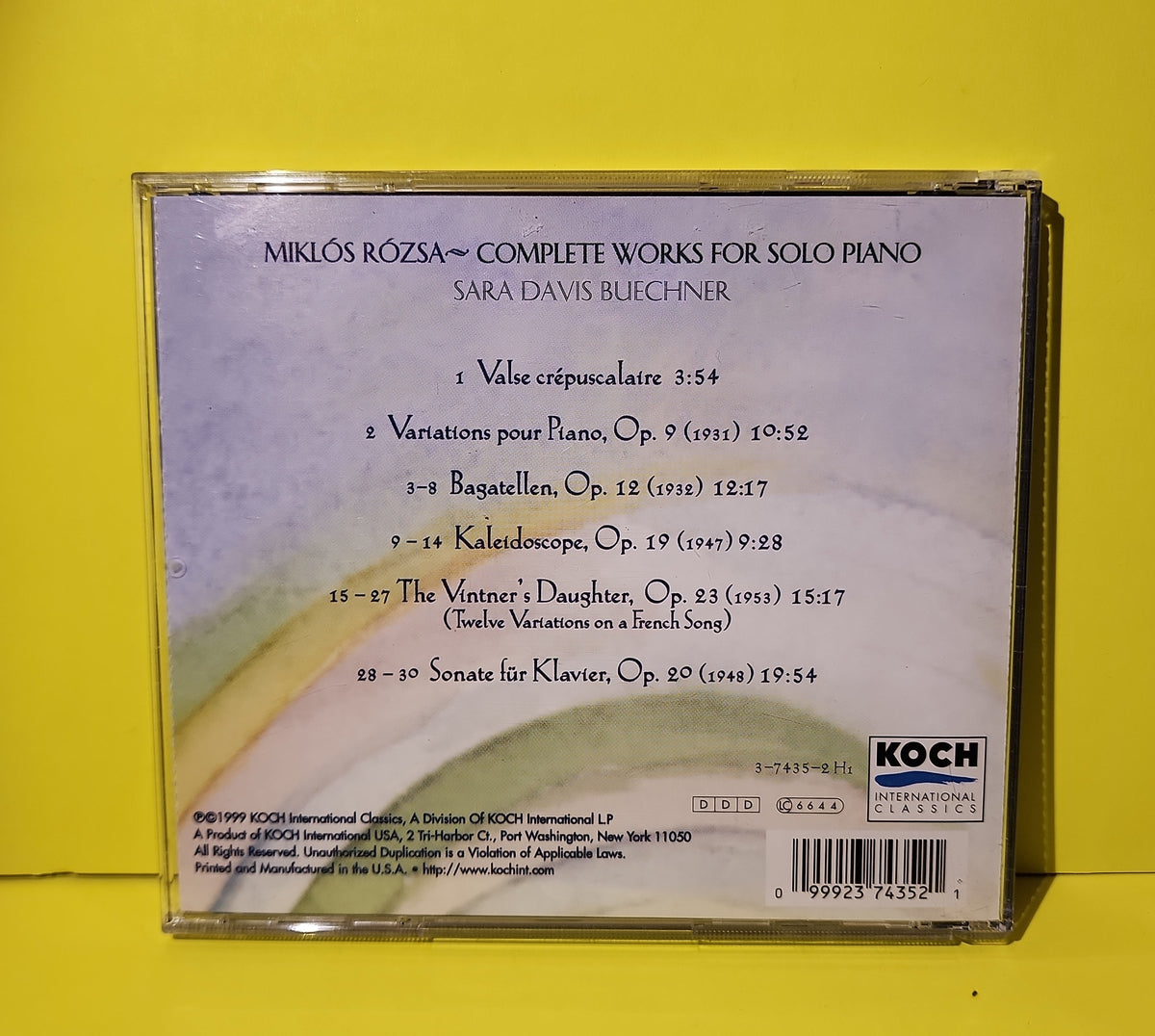 Miklós Rózsa - Sara Davis Buechner - 1999 - 3-7435-2 H1 Used - EX - CDs
