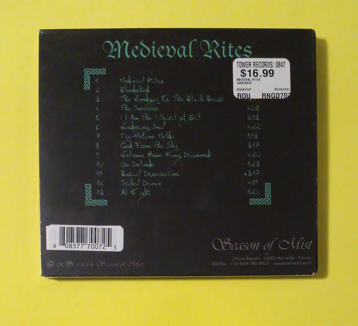 Agressor - Medieval Rites - 1999 - SOM 025 New - Sealed - CDs