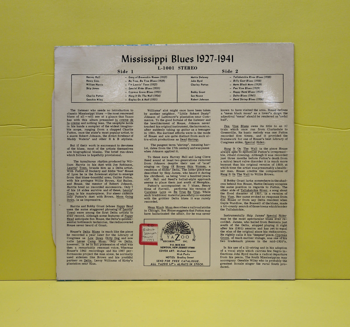 Various - Mississippi Blues 1927-1941 - L-1001 Used - VG++ - Vinyl