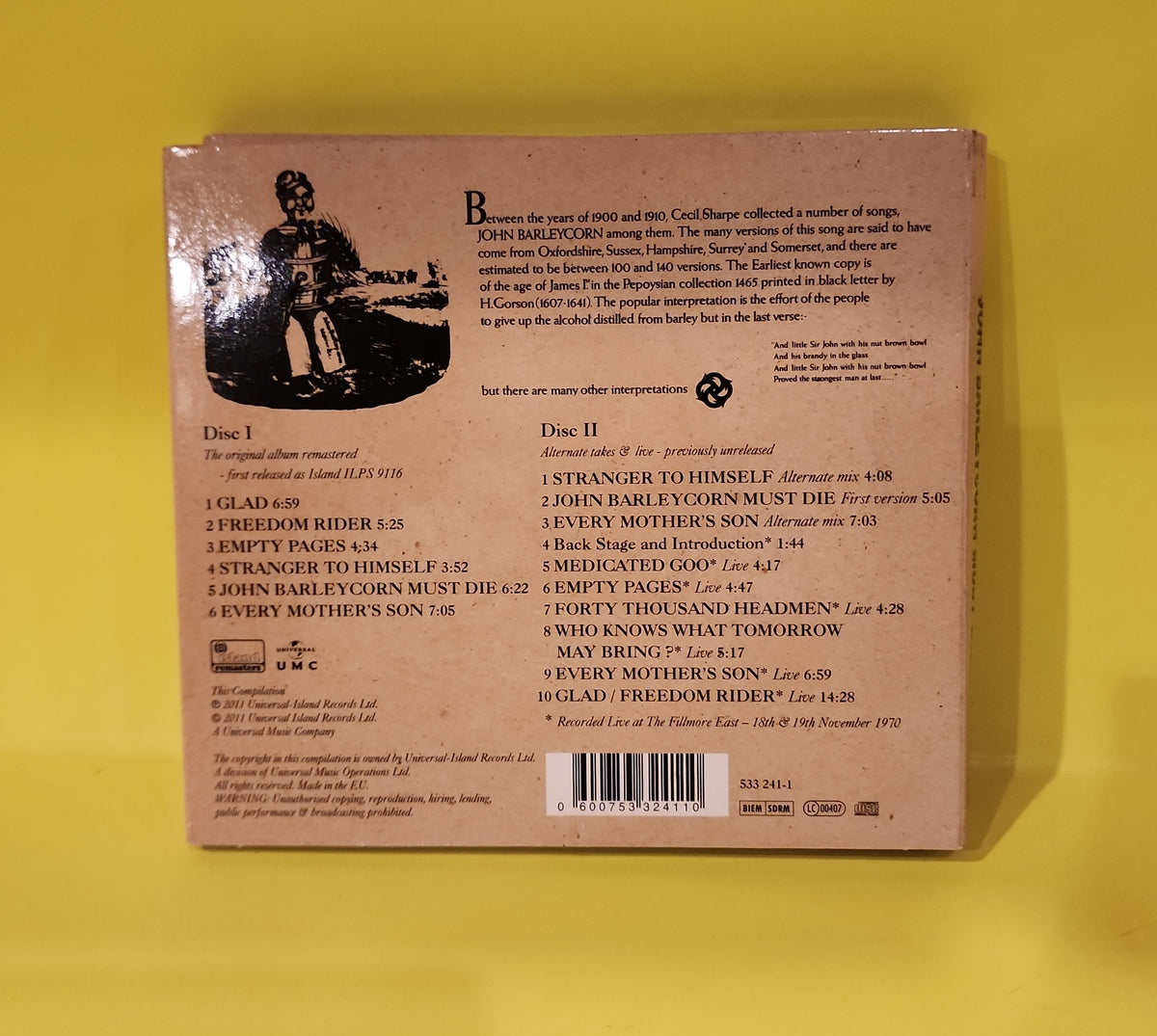 Traffic - John Barleycorn Must Die / Deluxe Edition  - 2011 - 533 241-1 Used - EX - CDs - 2xCD Set