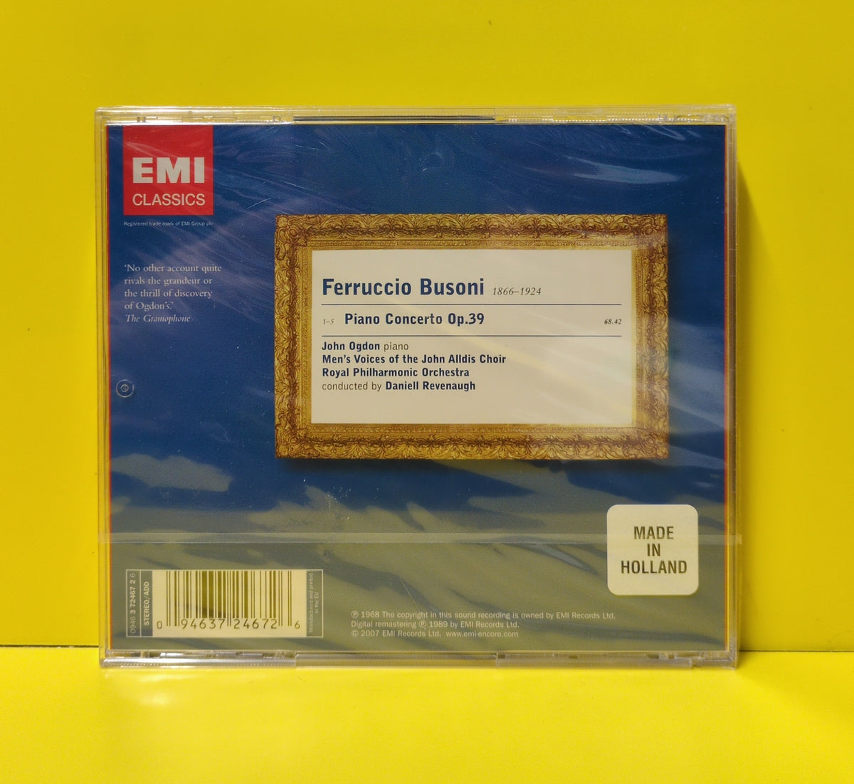 Busoni, John Ogdon, Men's Voices Of The John Alldis Choir, Royal Philharmonic Orchestra, Daniell Revenaugh - Piano Concerto Op.39 - 2007 - 0946 3 72467 2 6 New - Sealed - CDs