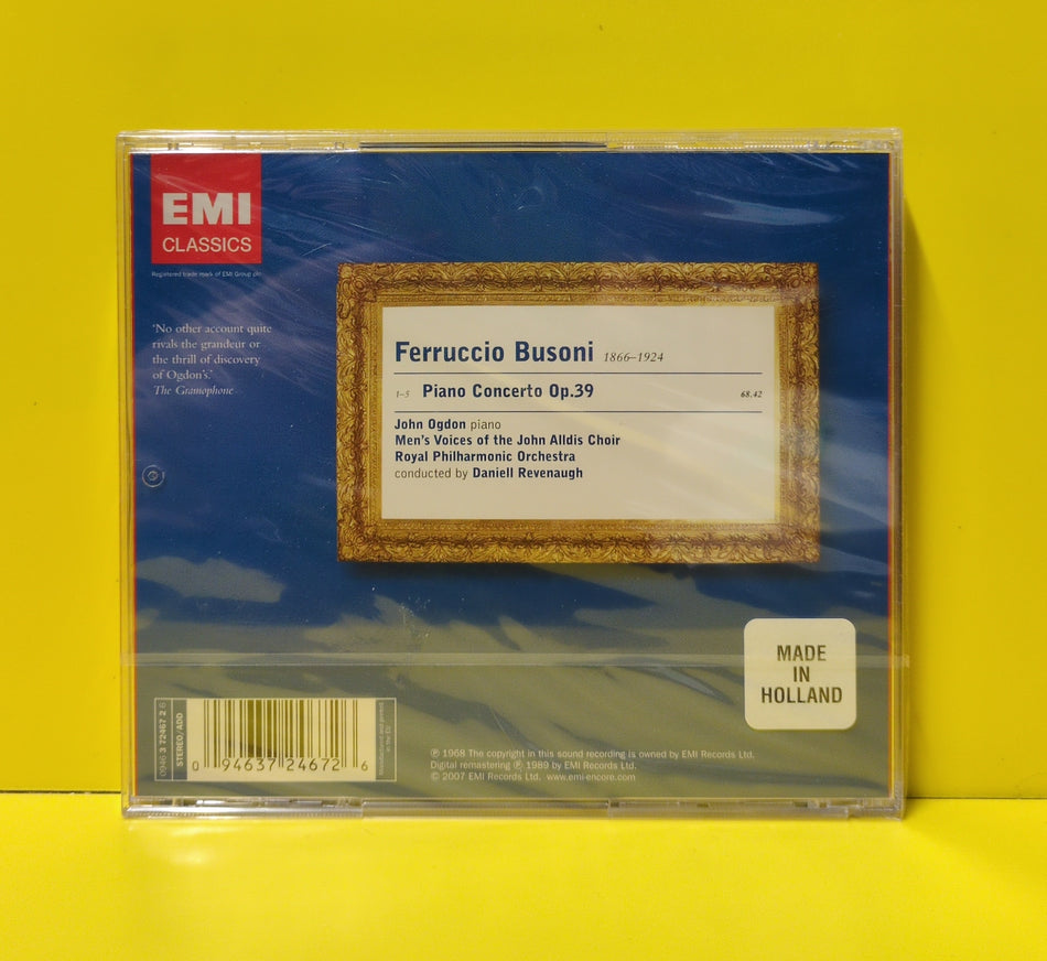 Busoni, John Ogdon, Men's Voices Of The John Alldis Choir, Royal Philharmonic Orchestra, Daniell Revenaugh - Piano Concerto Op.39 - 2007 - 0946 3 72467 2 6 New - Sealed - CDs