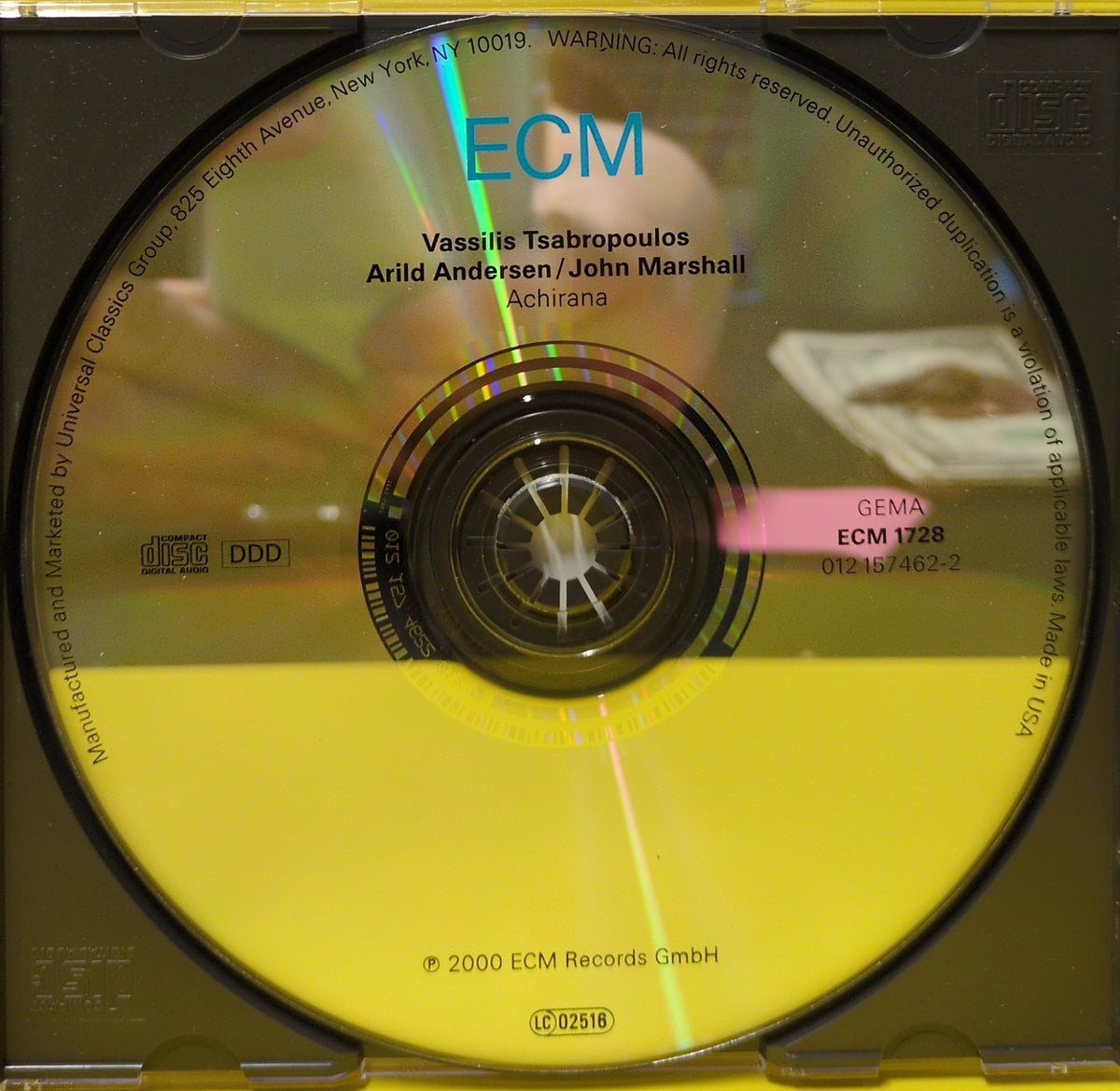Vassilis Tsabropoulos, Arild Andersen, John Marshall - Achirana - 2000 - ECM 1728 / 012 157 462-2 Used - EX - CDs