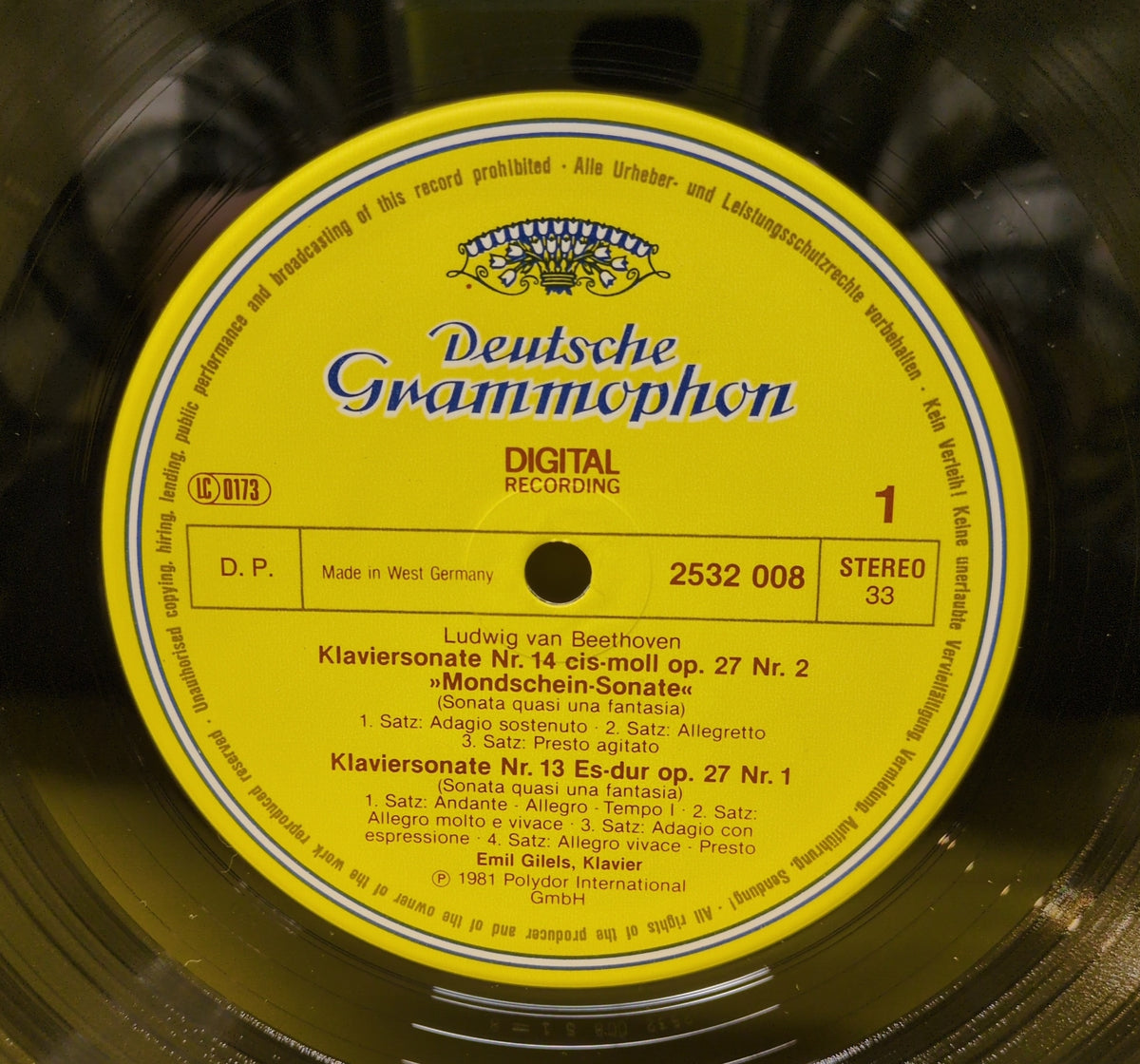 Beethoven / Emil Gilels - Sonaten - >>Pathetique<<•>>Mondschein/Moonlight<< - 1981 - 2632 008 Used - EX - Vinyl