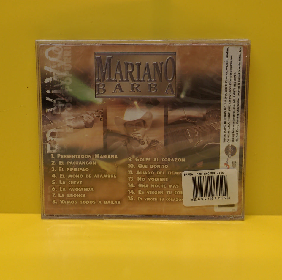 Mariano Barba - En Vivo - 2007 - TSRCD621 New - Sealed - CDs