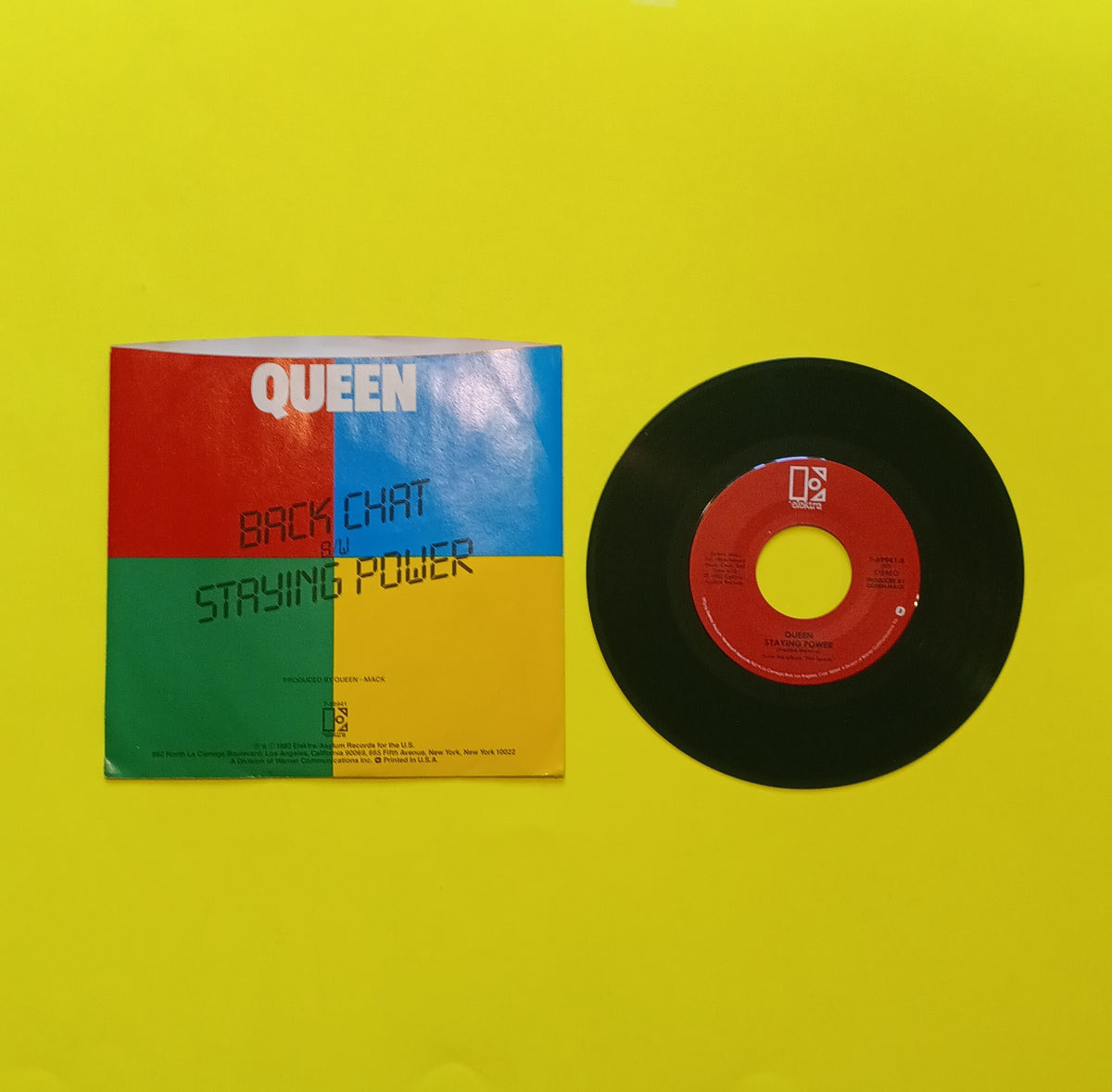 Queen - Back Chat / Staying Power 7" - 1982 - 7-69941 Used - EX - Vinyl