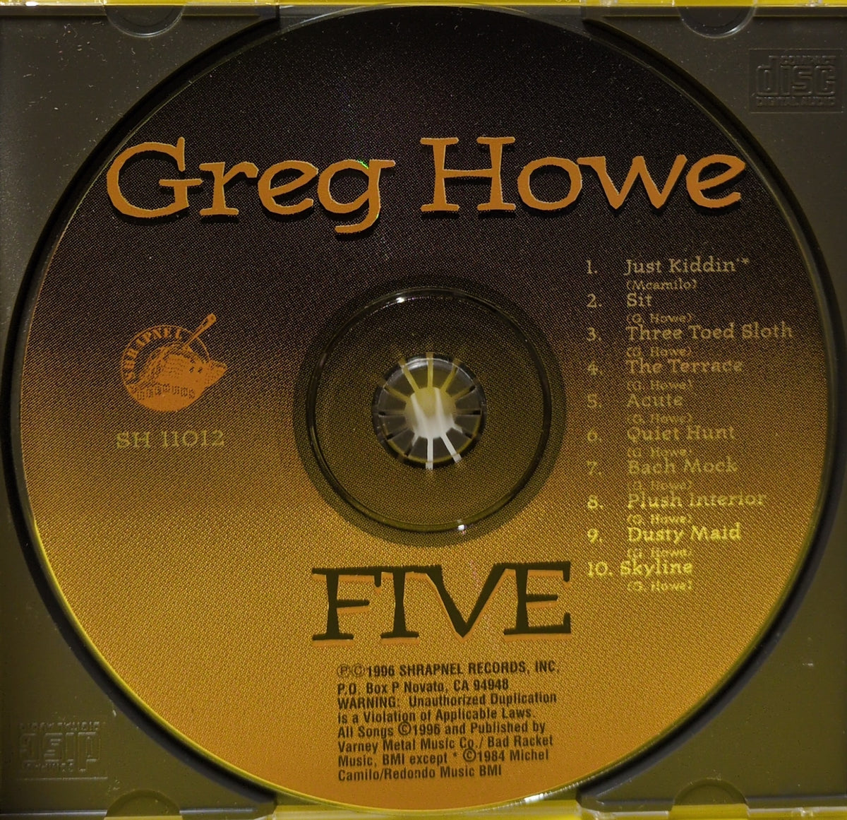 Greg Howe - Five - 1996 - SH 11012 Used - EX - CDs