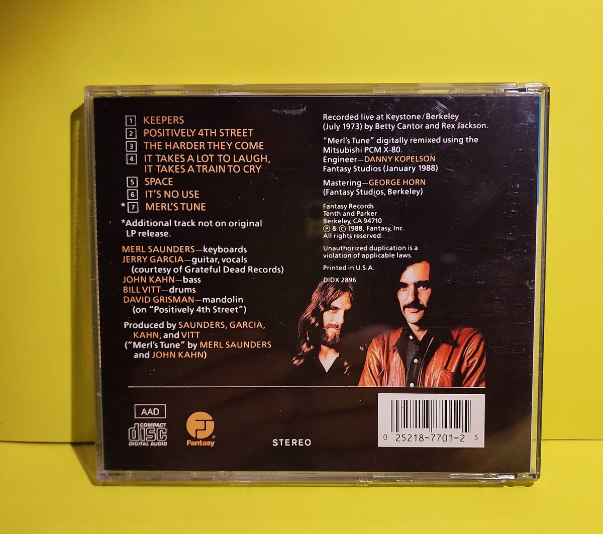 Merl Saunders, Jerry Garcia, John Kahn, Bill Vitt - Live At Keystone, Vol. I - 0025218770125 Used - NM - CDs