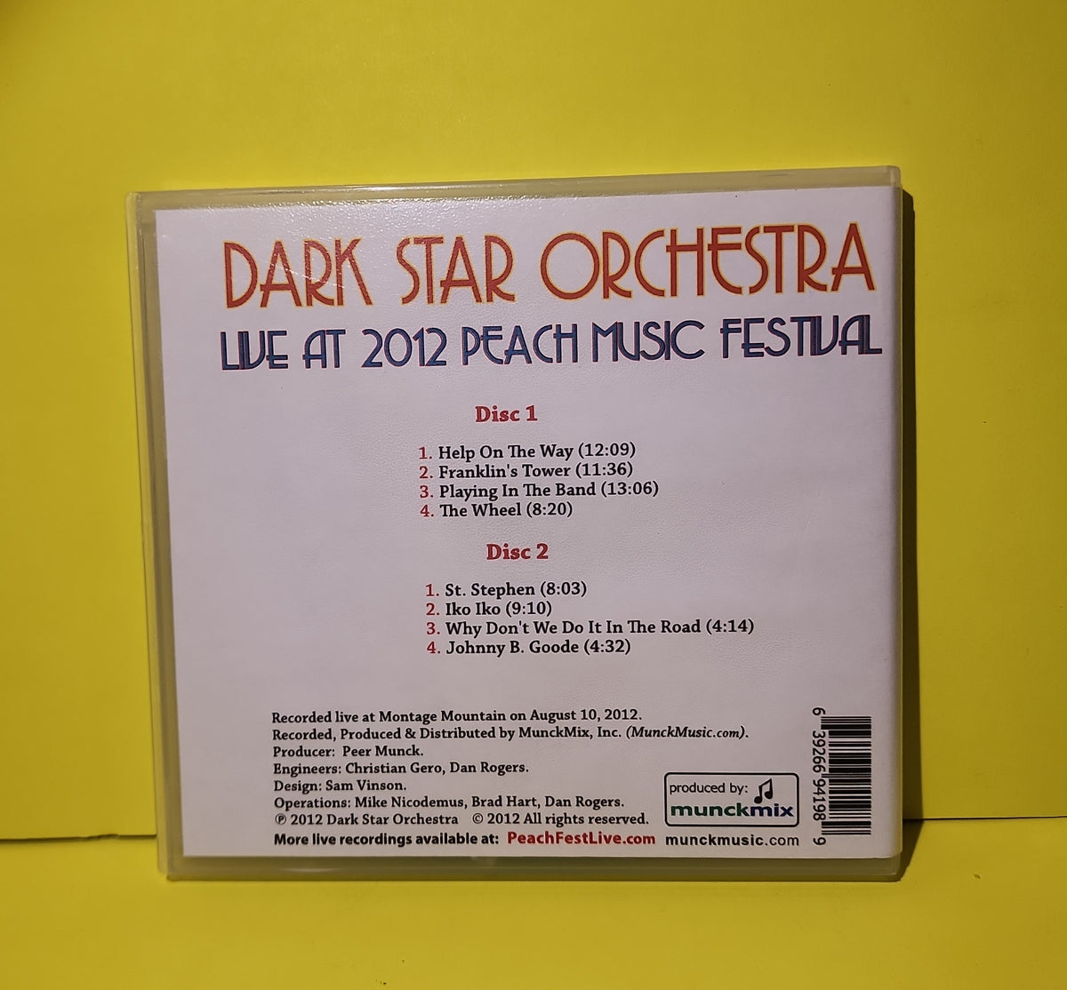 Dark Star Orchestra - Live At The 2012 Peach Music Festival  - 2012 - New - NM - CDs
