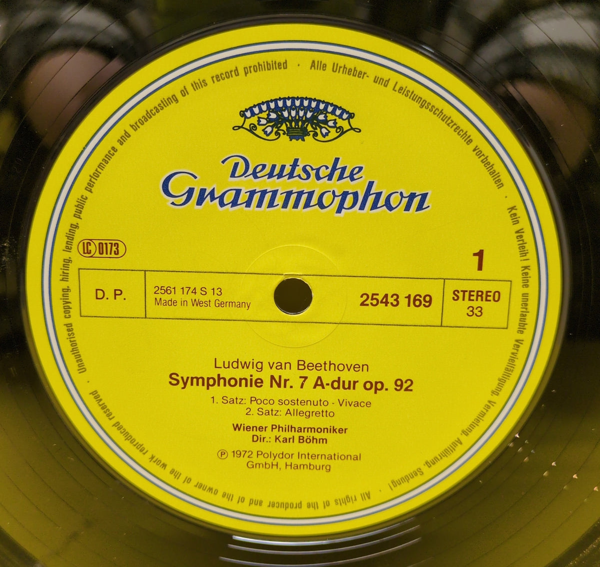 Beethoven / Weiner Philharmoniker - Karl Bohm - Symphonie Nr. 7 - 1983 - 2543 169 Used - EX - Vinyl