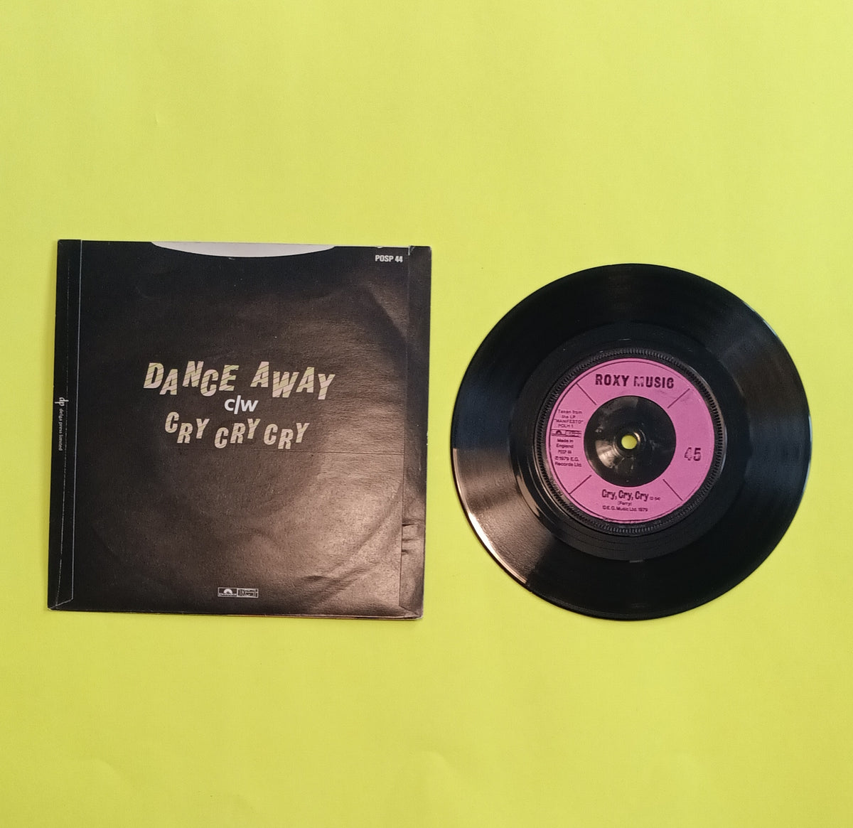 Roxy Music - Dance Away / Cry Cry Cry - 1979 - POSP 44 Used - VG++ - 7" UK Vinyl