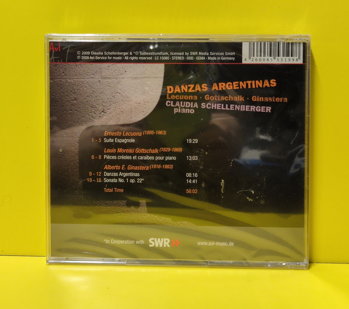 Claudia Schellenberger, Lecuona, Gottschalk, Ginastera - Danzas Argentinas - 2010 - 8553199 New - Sealed - CDs