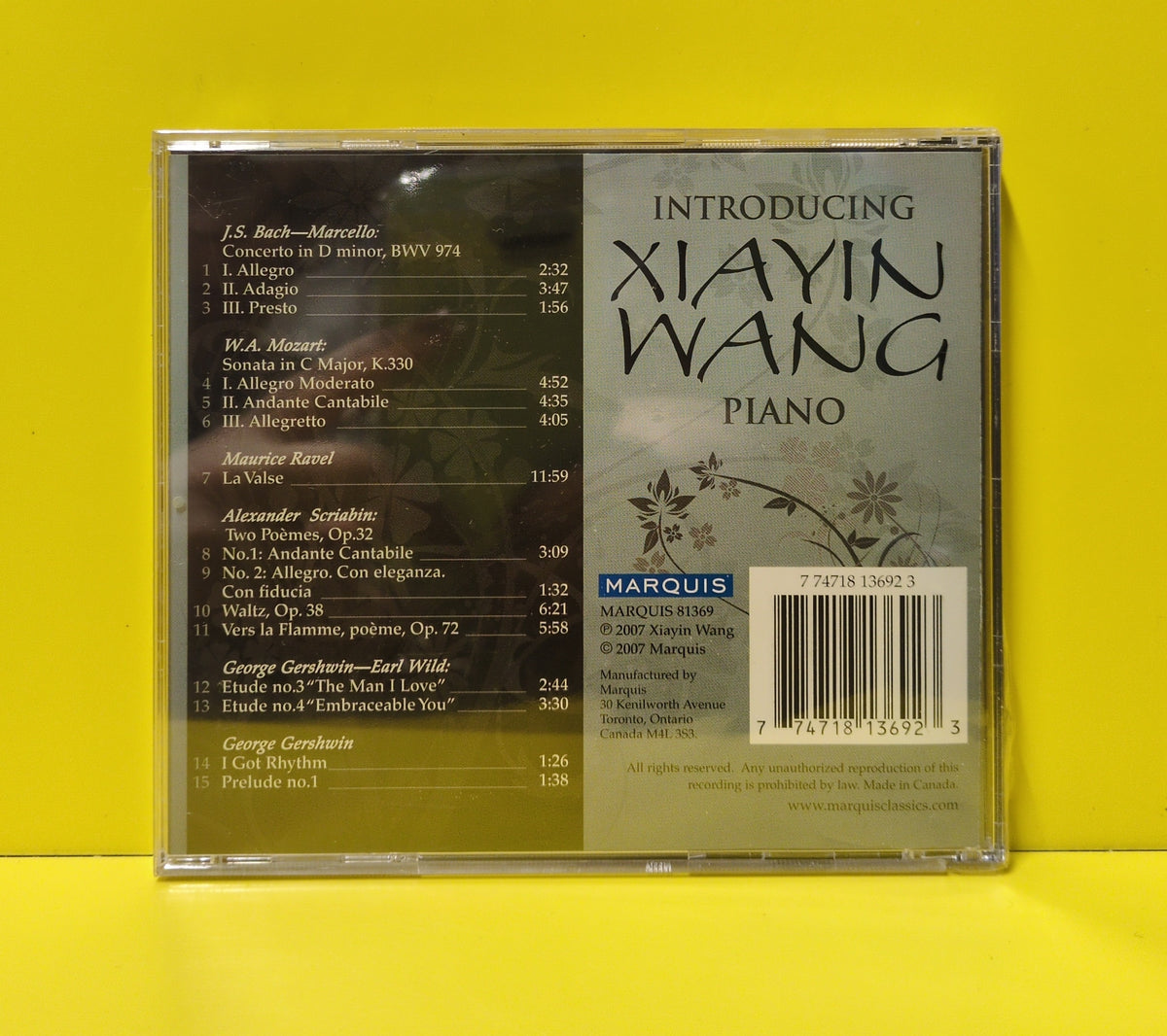 Xiayin Wang, J.S. Bach / Mozart / Ravel / Scriabin / Gershwin - Introducing Xiayin Wang - 2007 - 77471 81369 2 3 New - Sealed - CDs
