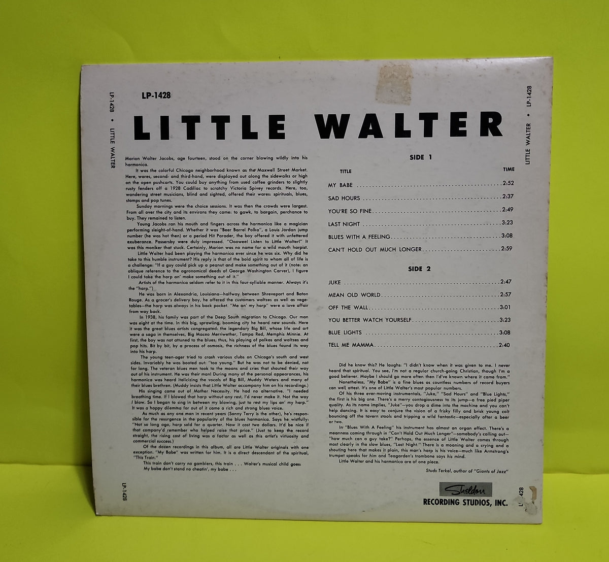 Little Walter - The Best Of Little Walter  - 1957 - LP 1428 Used - VG++ - Vinyl