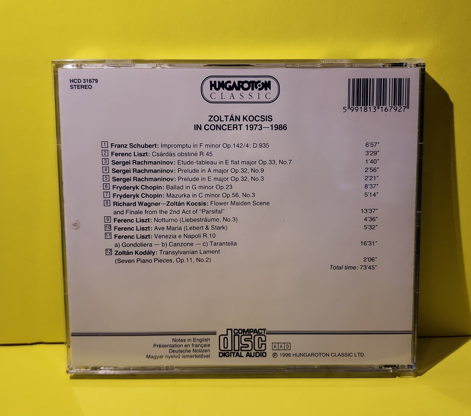 Zoltán Kocsis, Schubert, Chopin, Liszt, Rachmaninov, Richard Wagner, Zoltán Kodály - Zoltán Kocsis In Concert (1973-1986) - 1996 - HCD31679 Used - NM - CDs