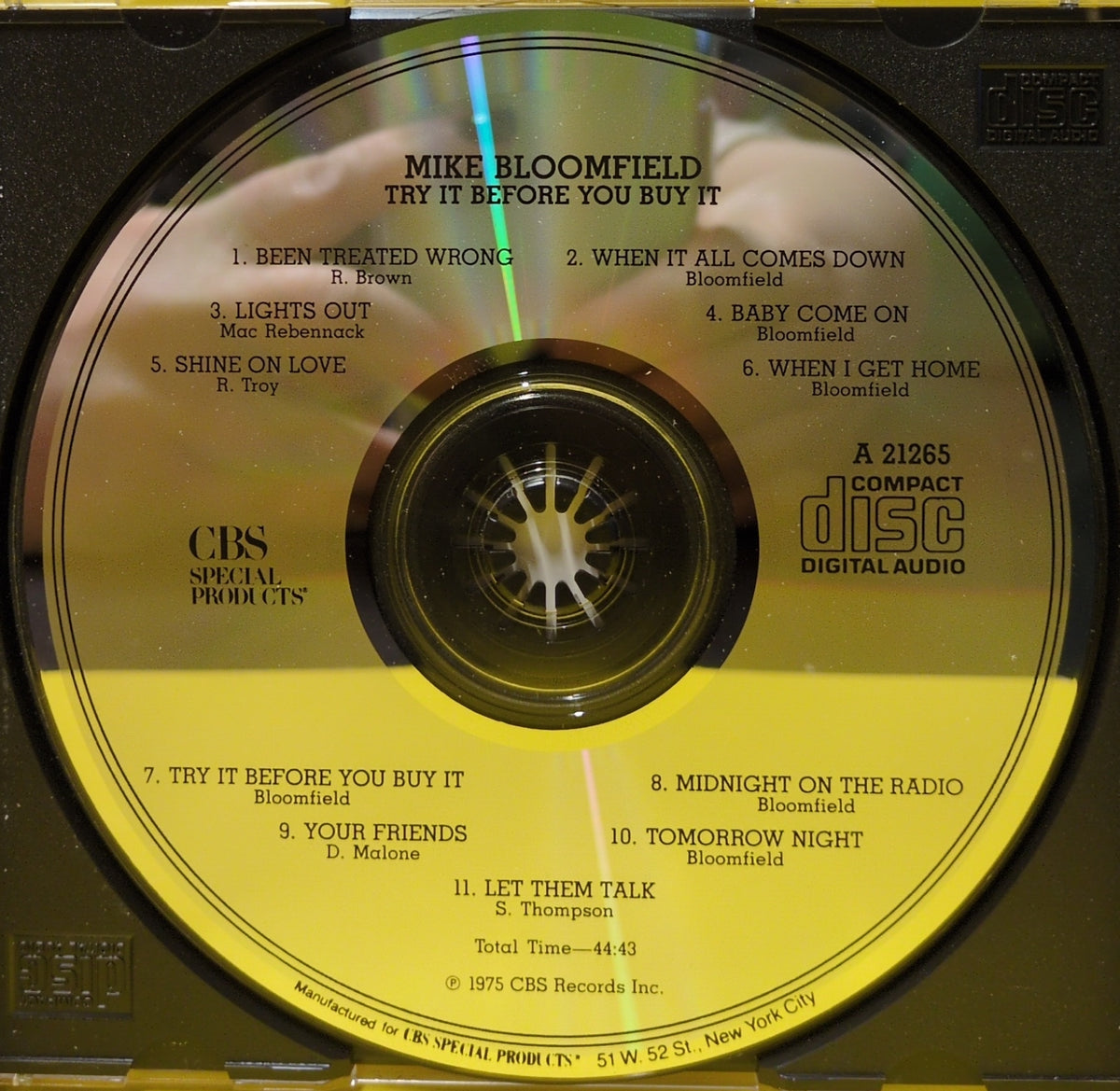 Mike Bloomfield - Try It Before You Buy It - 1992 - A 21265 Used - EX - CDs