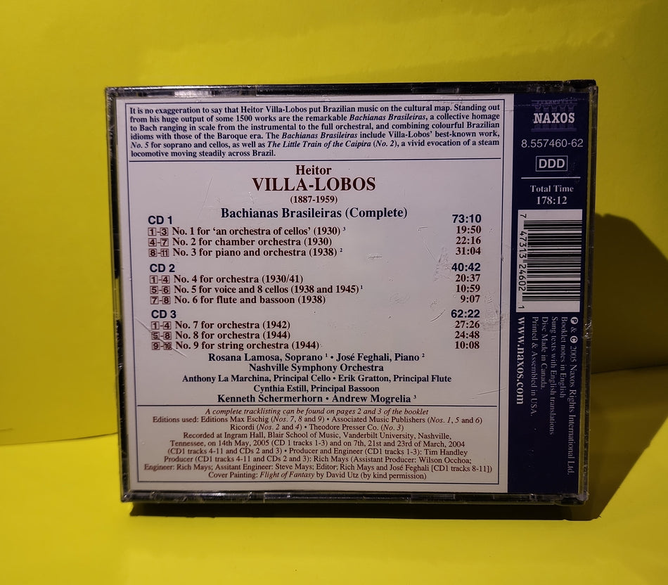 Villa-Lobos - Rosana Lamosa • José Feghali, Nashville Symphony Orchestra, Kenneth Schermerhorn - 2005 - 8.557460-62 New - Sealed - CDs