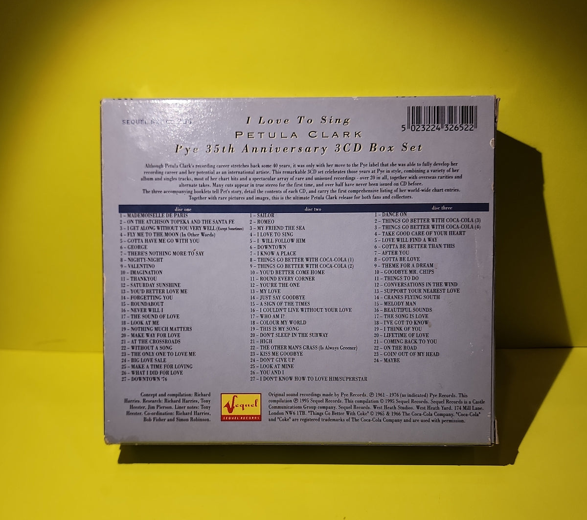 Petula Clark - I Love To Sing (Pye 35th Anniversary 3CD Box Set) - 1995 - NXT CD 265 Used - EX - CDs